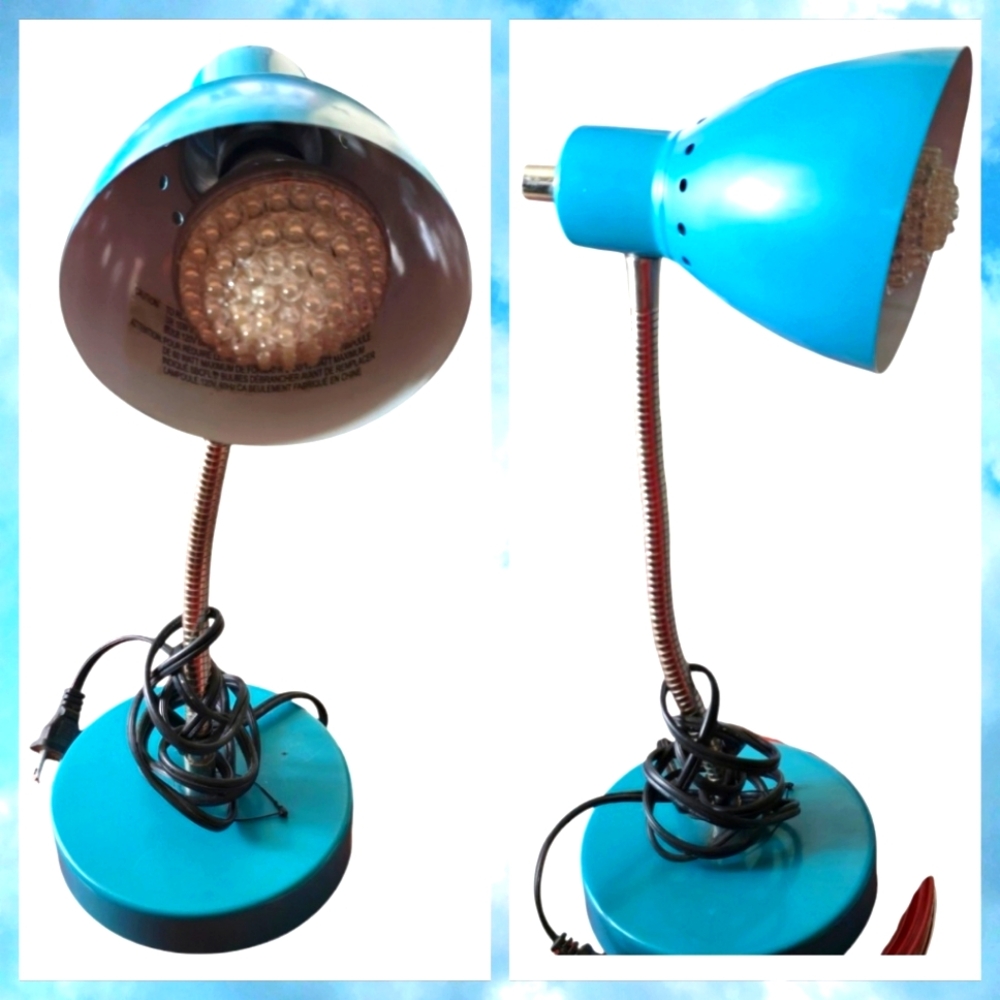 Desk Lamp-Teal Blue-Adjustable Neck, Electric-easy On & Off